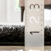Добре тъкани Логан Лоури абстрактни вълни шаг 3д текстурирани Черна слонова кост 2'1 7'3 килим за бегач