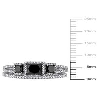 1-Каратов Т. В. черно-бял диамант 10кт Бяло Злато булчински комплект