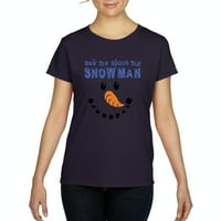 MMF - Кратка ръкав с тениска за жени - моят коледно снежен човек се обърна