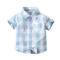 Тениска на entyinea за момчета Печат джобни тениски с къс ръкав сини 110