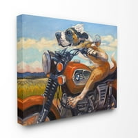 Ступел Индустриалкуче и котка на червен мотоциклет път пътуване Живописканвас стена изкуство от Тай щампи