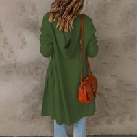 Тънка жилетка стабилна женска жилетка с твърд цвят качулка средна и дългосрочна личностна пуловер яке армия зелено 2xl