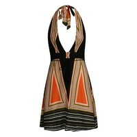 Жени Ladie's Striped Printed с колан халтер без гръб Макси плажна рокля Забележка Моля, купете един или два размера по -големи