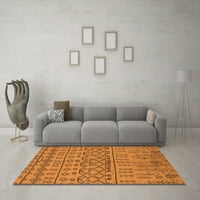 Ahgly Company Machine Pashable Indoor Square Molid Orange Modern Area Rugs, 5 'квадрат
