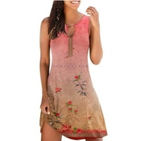 Hesxuno жени ежедневни свободни летни флорални отпечатани танкови рокли Кухли от плаж рокли без ръкави без ръкави без ръкави