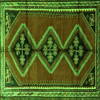 Ahgly Company Indoor Square Persian Green Traditional Area Rugs, 4 'квадрат