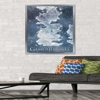 Game of Thrones - Плакат за стена на зимната карта, 22.375 34 рамки
