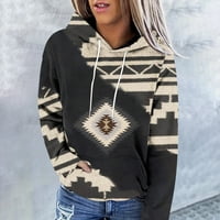Качулки за жени ежедневни дълги ръкави пуловер с качулка суичър върхове на теглене с леки качулки с качулка свободна по -голяма