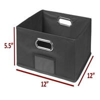 Комплект за съхранение на ниши Cubo- пълни кубчета половин кубчета със сгъваеми кошчета за съхранение- черешово сиво