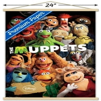 Disney The Muppets - Плакат на един лист стена с дървена магнитна рамка, 22.375 34