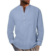 Мъжки блуза клирънс мъже ежедневен моден бутон с дълъг ръкав твърди тънък тениски върхове