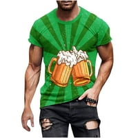 Giligiliso Men's Beer Festival тениска 3D без позициониране печат с къс ръкав кръгла шия ежедневна тениска топ блузи
