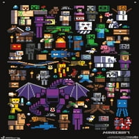 Minecraft - Плакат за стена на Mobbery с бутални щифтове, 22.375 34