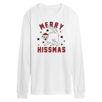 Незабавно съобщение - Merry Hissmas - Мъжки тениска с дълъг ръкав