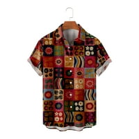 Летна винтидж етническо изкуство отпечатана риза за лято, модерна ежедневна риза, топ ръкав отгоре