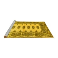 Ahgly Company Machine Pashable Indoor Sountwestern Youthwestern Yellow Country Area Rugs, 8 'квадрат