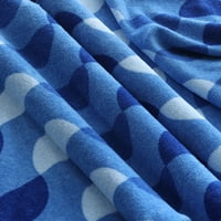 Плажна кърпа от велур, извита Гео, синя 28х60