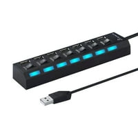 Lulshou Hi-Speed ​​Port USB 2. Многократно разширяване на сплитащия хъб Независимо превключване с работен индикатор за настолен адаптер за лаптоп