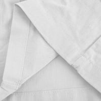 Мъжки панталони джобни ежедневни панталони памучно бельо отпечатани свободни дълги панталони бяло xl