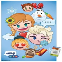 Disney Emoji - замразен стенен плакат с бутални щифтове, 22.375 34