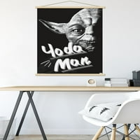 Star Wars: Saga - Yoda Man Tall Poster с дървена магнитна рамка, 22.375 34