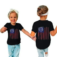 Kid Toddler ризи 4 юли тениски 3d графични отпечатани тийнейджъри момчета момичета новост модна къса ръкав унизинг ежедневни върхове