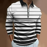 Поло ризи за мъже модни свободни лапета цип 3D цифров печат с дълъг ръкав топ риза мъже ризи поло