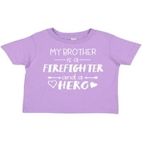 Inktastic Моят брат е пожарникар и тениска за момиче за подарък за герой или тениска за момиче