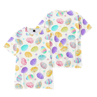 Тениска за летни жени 3D заек печат на тройници великденски върхове, дете,03
