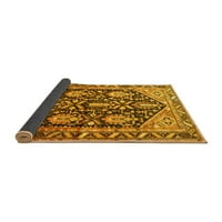 Ahgly Company Indoor Round Персийски жълти традиционни килими, 3 'кръг