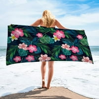 Microfiber Beach Towel Super, лек специален шаблон за баня за баня, пясъчно плажно одеяло, многоцелеви кърпа за туристически басейн към къмпинг йога и фитнес зала