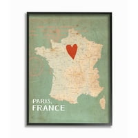 Колекцията на домашния декор на FUPELL MY Сърцето е в Париж Карта Платно стена изкуство
