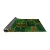 Ahgly Company Indoor Rectangle Oriental Green Modern Area Rugs, 8 '12'