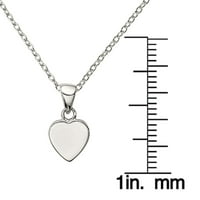 Първичен сребърен сребърен медальон със сребърно сърце с кабелна верига Форзантина