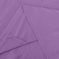 Рокли за жени жени тенденции удобен бутон v-образен солиден цвят ежедневна рокля светло лилаво m