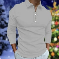 Мъжки спортни ежедневни тениски монтирани мъжки дрехи солидни якички пуловер върхове удобни блузи с дълъг ръкав