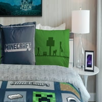 Майнкрафт икона приключение двойно легло в чанта, микрофибър, зелен