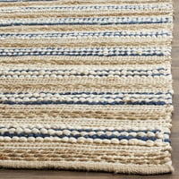 Кейп Код Паден Паден сплетен райета килим, 5 '8', естествено синьо