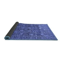 Ahgly Company Indoor Square Oriental Blue Industrial Area Rugs, 5 'квадрат