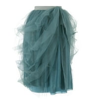 Жени слоести пола с висока талия с половин рокля Празник A-Line Puff Mesh Front Split Princess Skirt