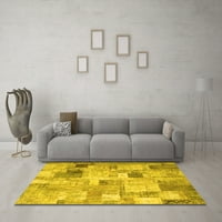 Ahgly Company Indoor Square Packwork Yellow Transitional Area Rugs, 5 'квадрат