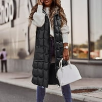 Зимни палта за жени мода надолу памучен жилетка конски клип дълъг солиден цвят винтидж небрежно модно яке от гащерифи
