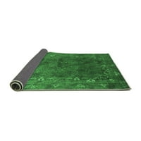 Ahgly Company Indoor Square Oriental Emerald Green Industrial Area Rugs, 5 'квадрат
