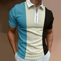 iopqo поло ризи за мъже мъжки ежедневно лято цветен сплайс печат блуза тениска спускайте яка с къси ръкави тениски тениски тениски