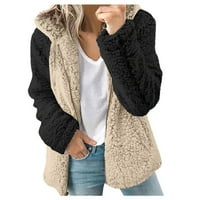 Якета за жени топло палто яке зима сплайсинг цип плътно външно облекло с дълъг ръкав