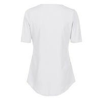 Разхлабена тениска ежедневна риза тениски върхове шия v цип топ дами блуза дамска женска блуза с дълги ръкави ризи високи