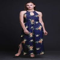 Bimba Floral Women Side Lits Long Lavual Halter Maxi Ression Printed Party Wear-XXX-Clarge