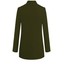 Ikevan Women Wool Coat Juge Dadies Топло дълъг хаут изход W Wear Green 18