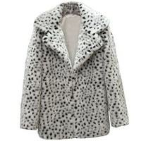 Плюс размер дамско палто маслинови палта за жени жени зима средна дължина outwear снежно бяло леопардов принт модна ежедневна