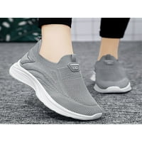 Gomelly Women Whing Shoes Mesh Flats Slip on Chotes Theakers Lightweight Shoing Shoe Gym Sports Grey 5.5